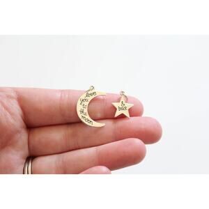 Sterling Silver Love You to the Moon and Back Charm Set